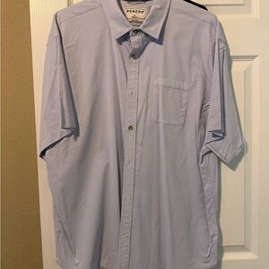 Poncho Men's Casual Light Blue Button Down Shirt